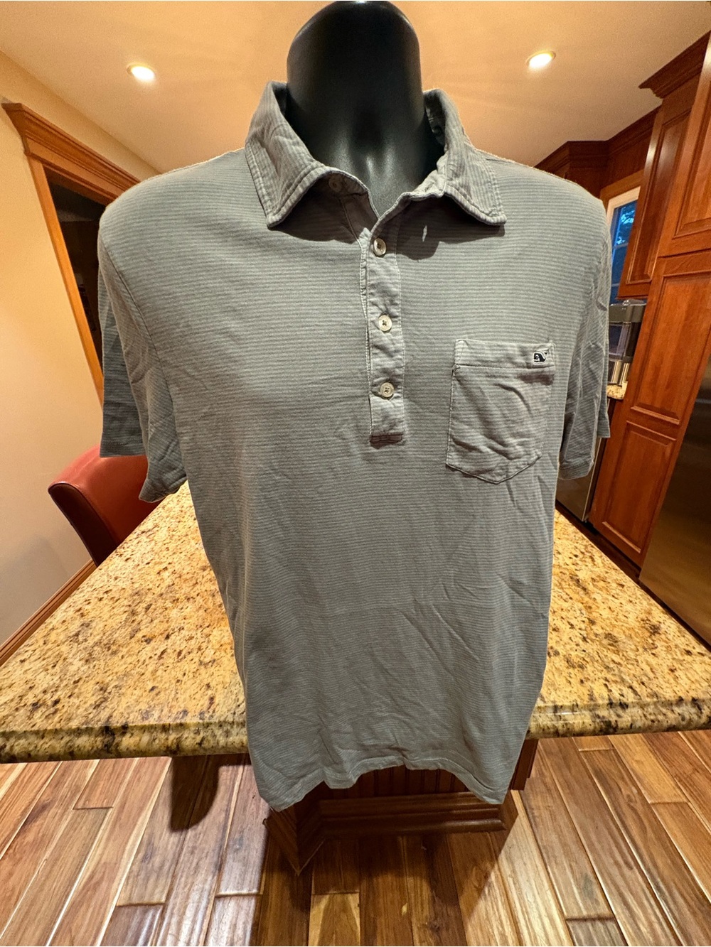 Vineyard Vines men’s polo. Sharp blue Gray with Pocket & logo. Medium - Picture 1 of 6